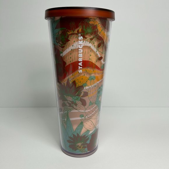 2019 Starbucks Cactus Terracotta Desert Acrylic Cold Cup Tumbler-24 oz Venti - Picture 1 of 8